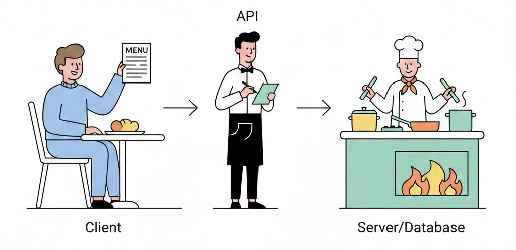 API เปรียบเทียบกับร้านอาหาร