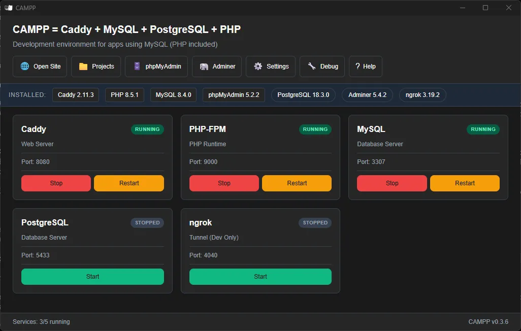 CAMPP Dashboard