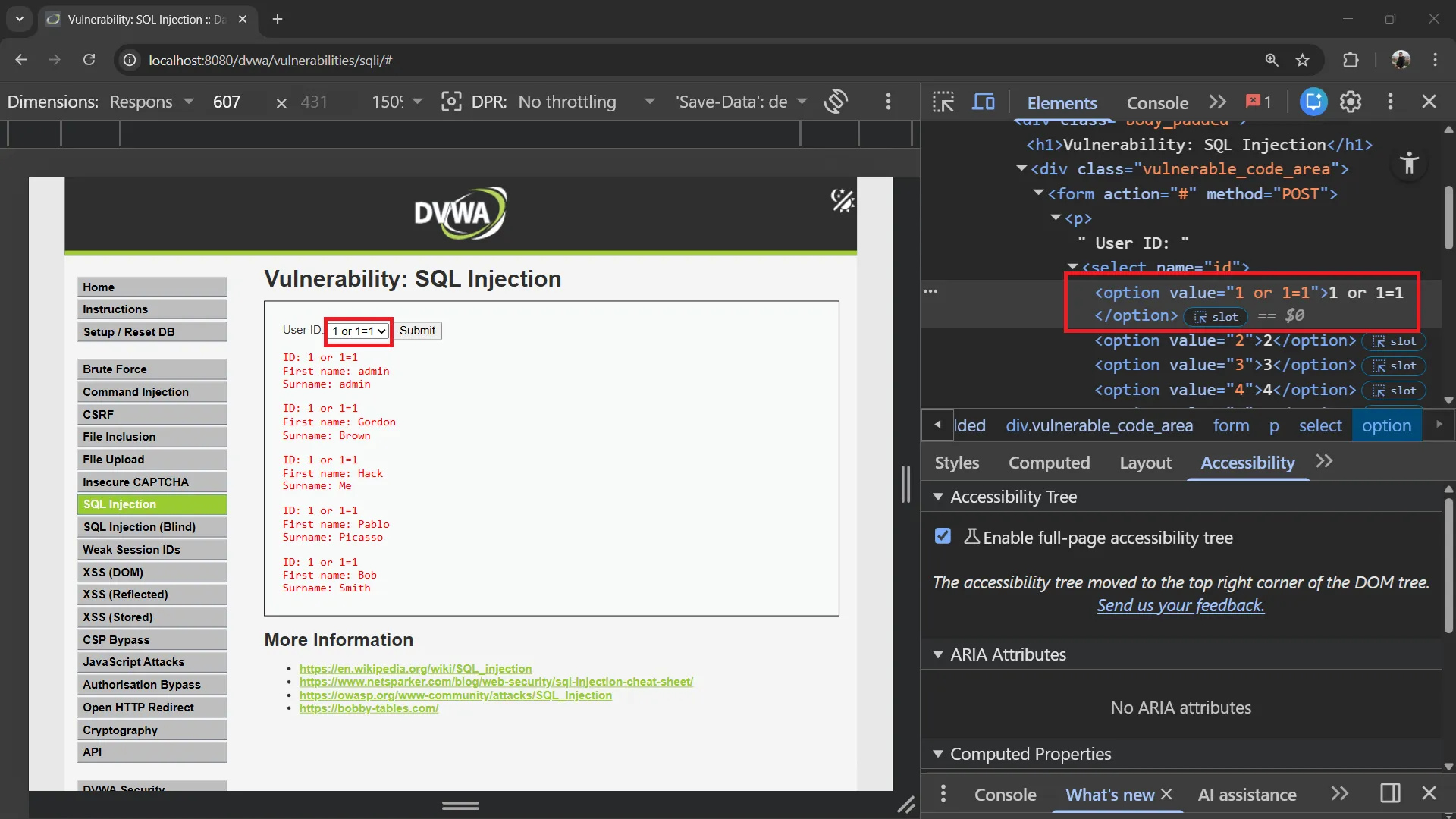 DVWA Medium Always True