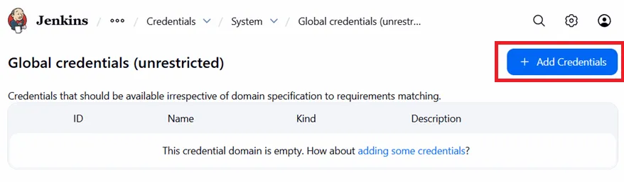 สร้าง Credentials