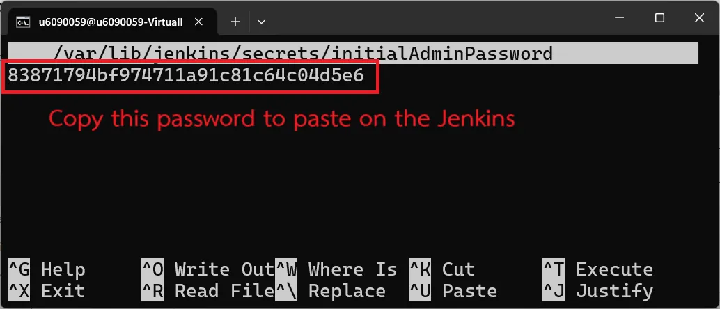 ดึงรหัสผ่านเริ่มต้นของ Jenkins