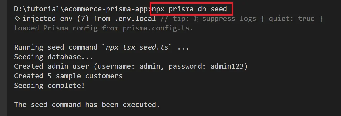 Prisma db seed