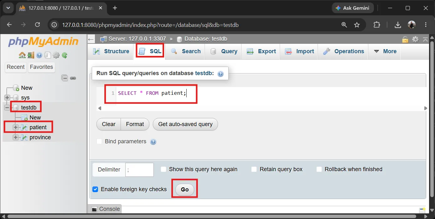 phpMyAdmin - SELECT