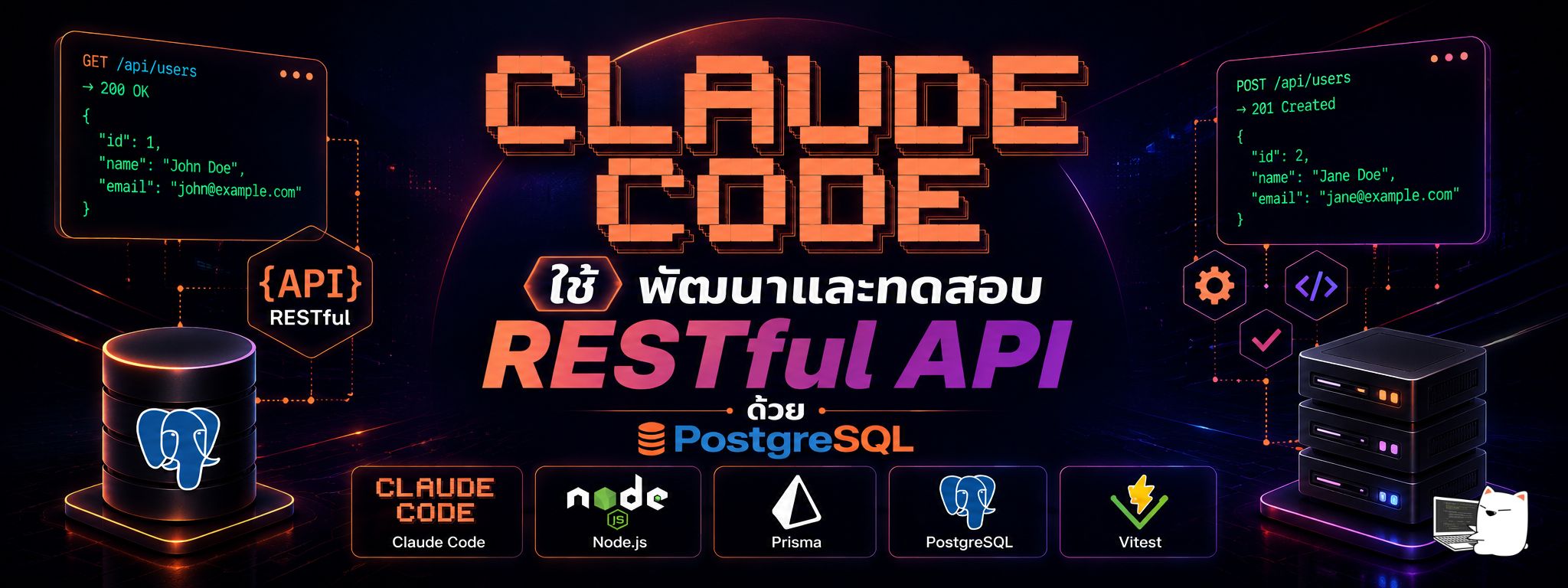 ใช้ Claude Code พัฒนาและทดสอบ RESTful API ด้วย PostgreSQL • หมีไลฟ์โค้ด