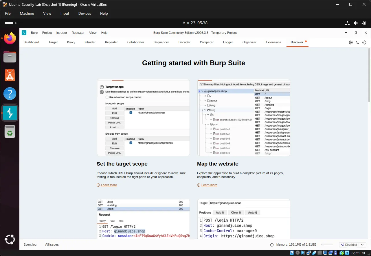 Burp Suite Main Interface Burp Suite Interface