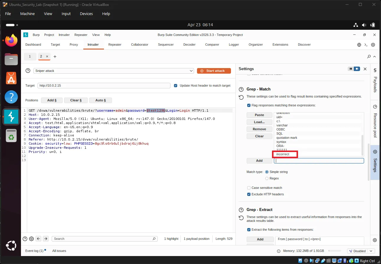 Burp Suite Grep Match Configuration Burp Grep Match