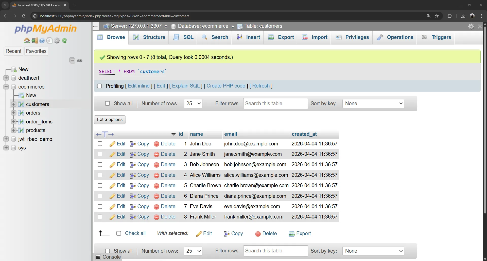 Run seed data in phpMyAdmin Run seed data in phpMyAdmin