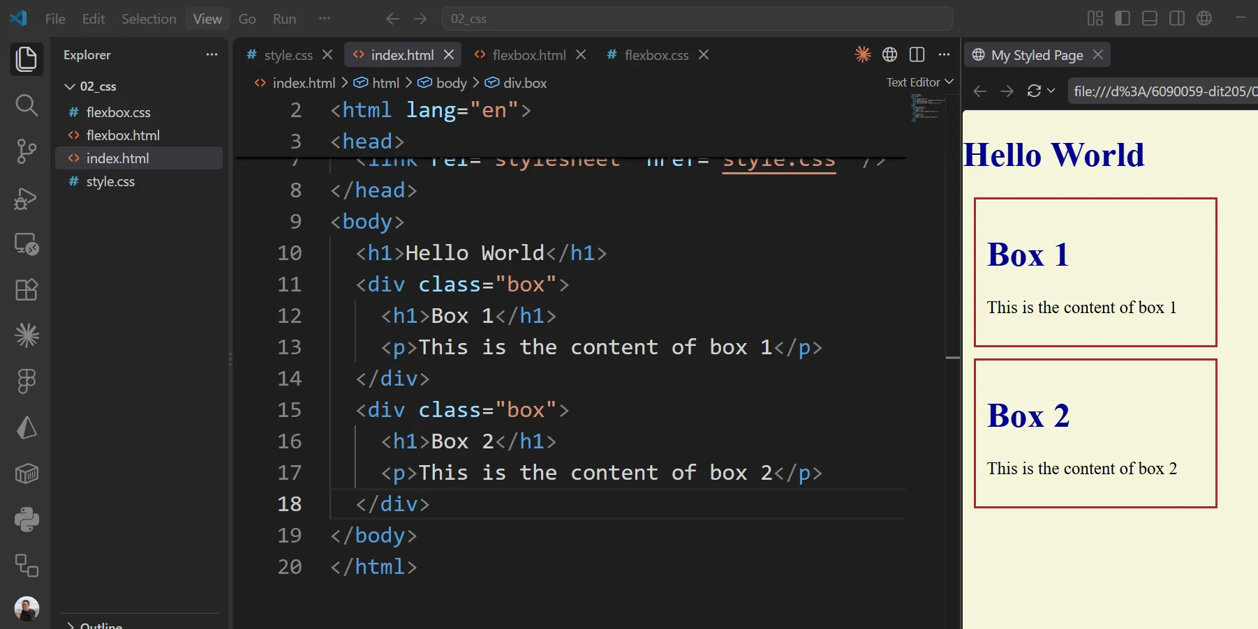 CSS classes and div CSS classes and div