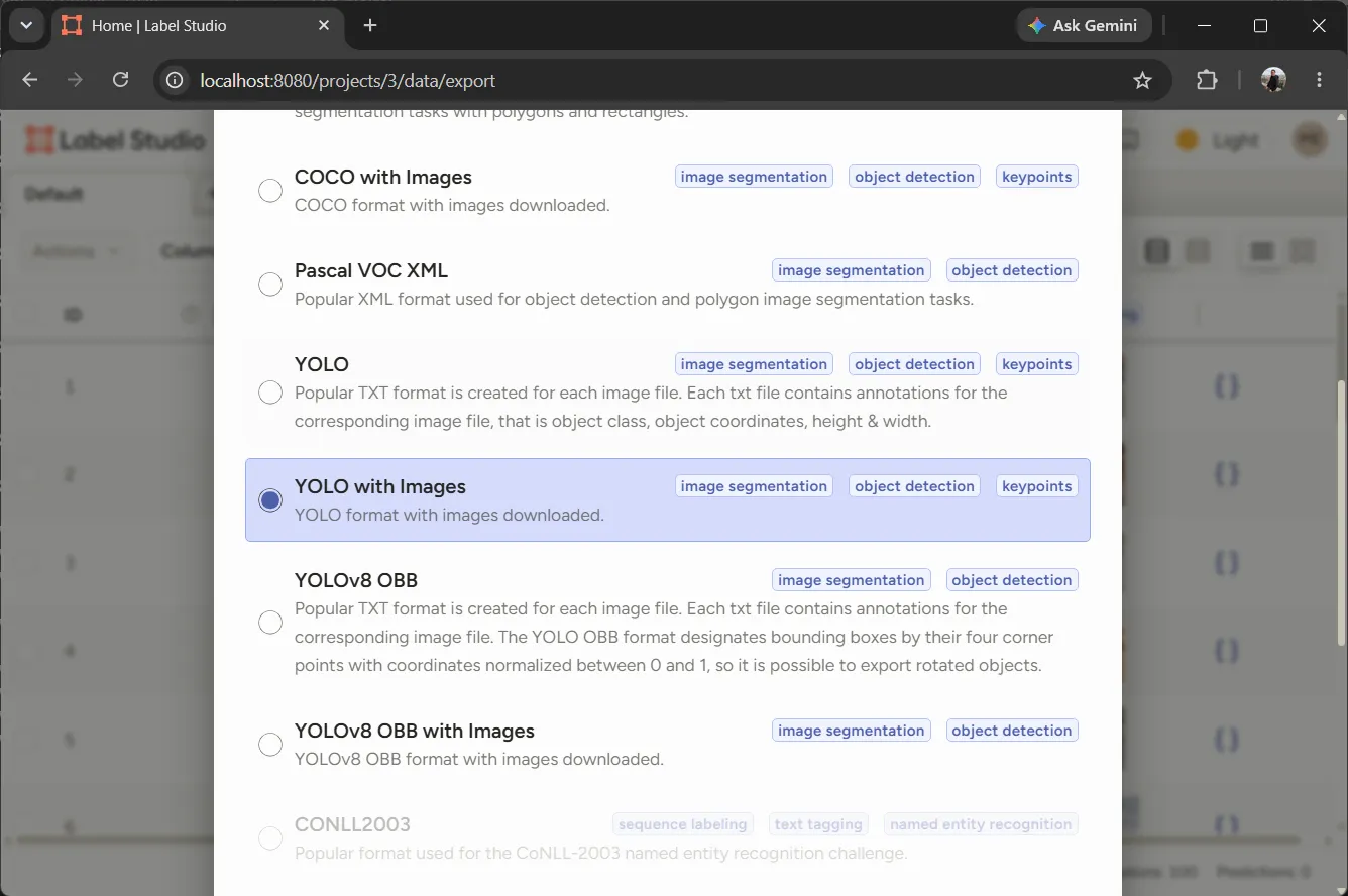 Export YOLO Export แบบ YOLO with Images