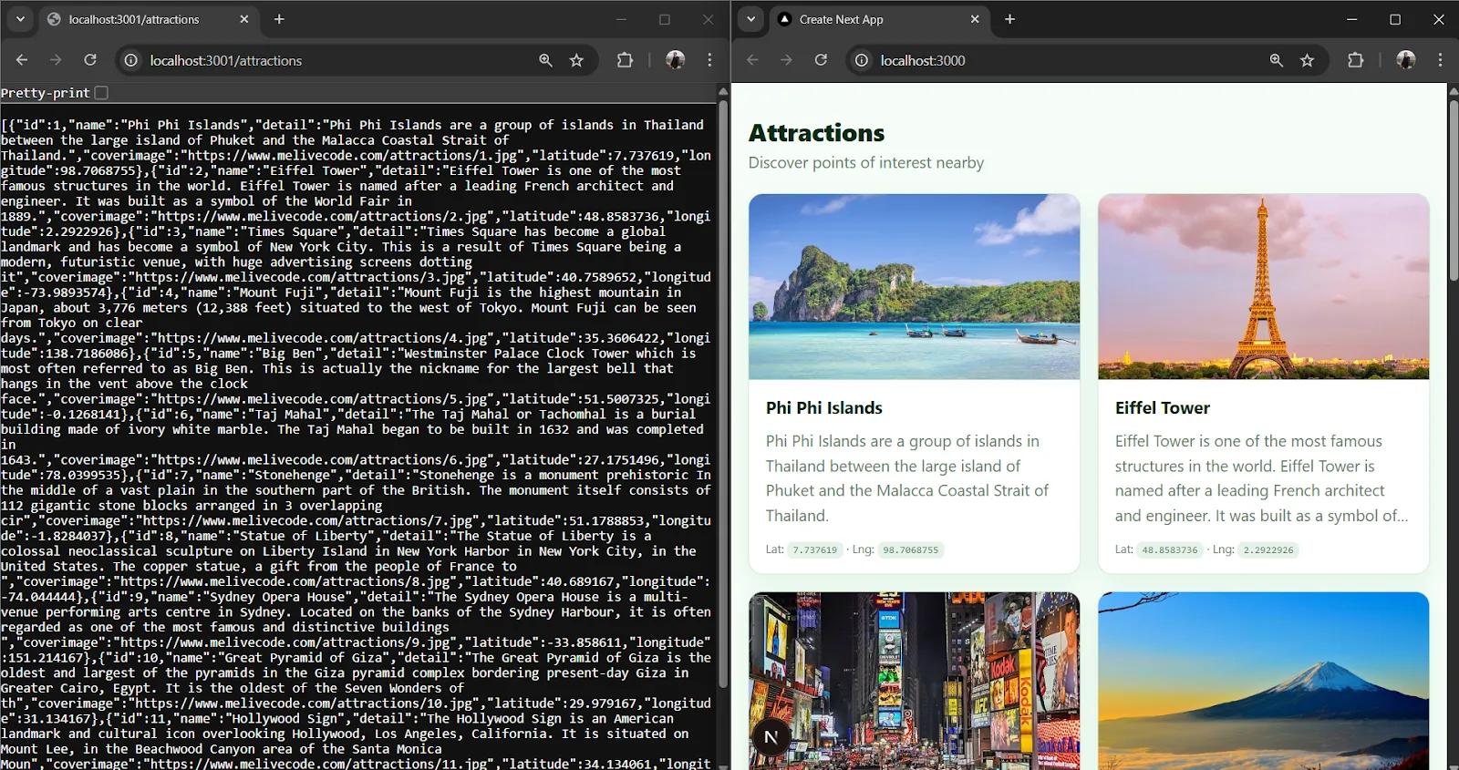 ตัวอย่างหน้าจอการทดสอบ Frontend และ API ตัวอย่างหน้าจอการทดสอบ Frontend และ API